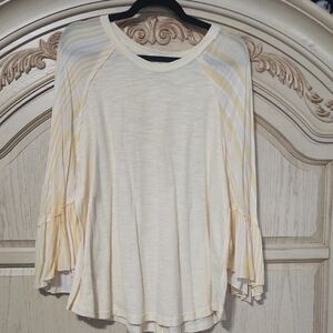 Umgee Cream and Yellow Long Sleeve Top